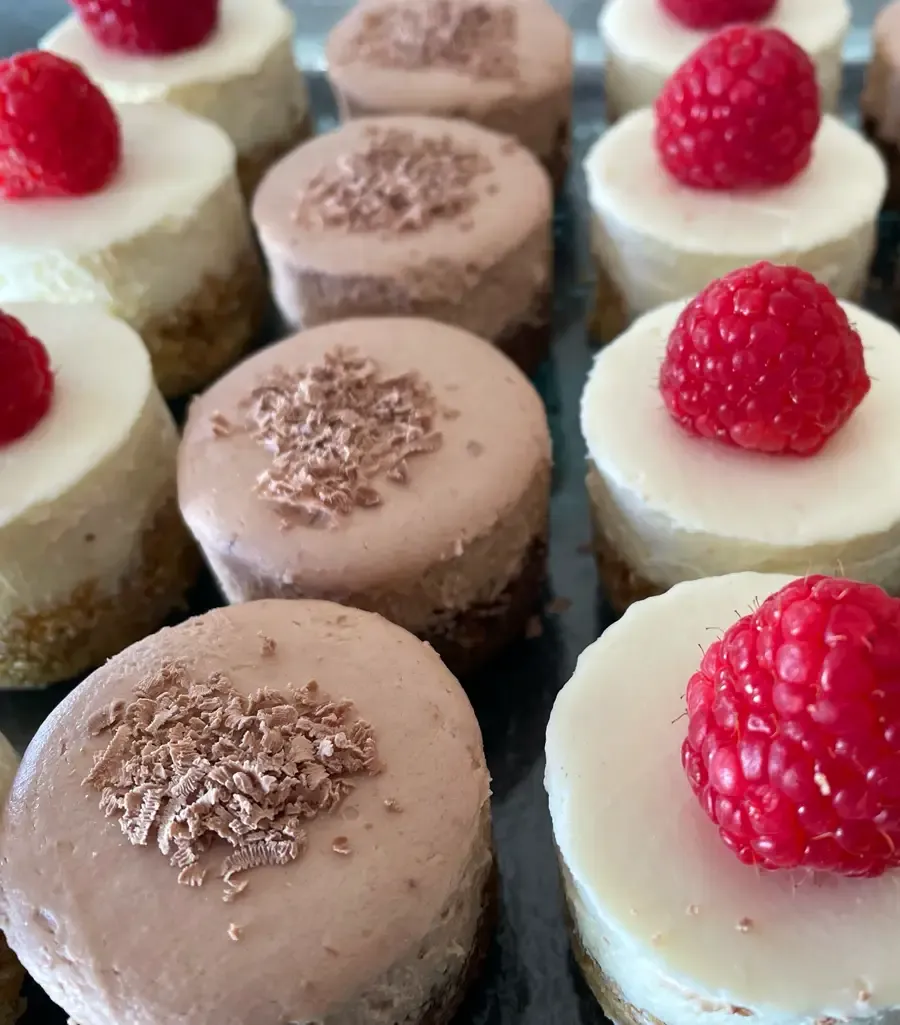 A selection of mini cheese cakes