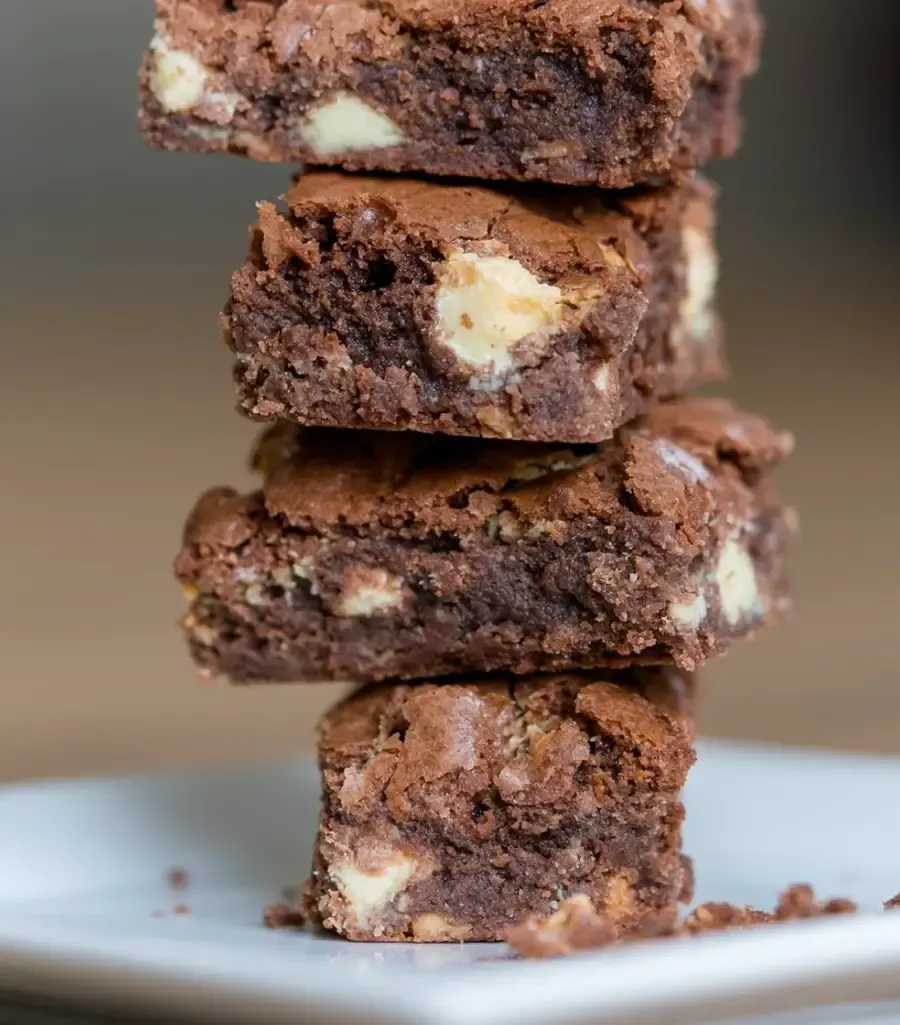 Stack of chocolate brownies