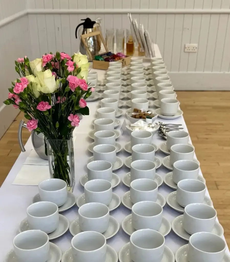 Rows of tea cups